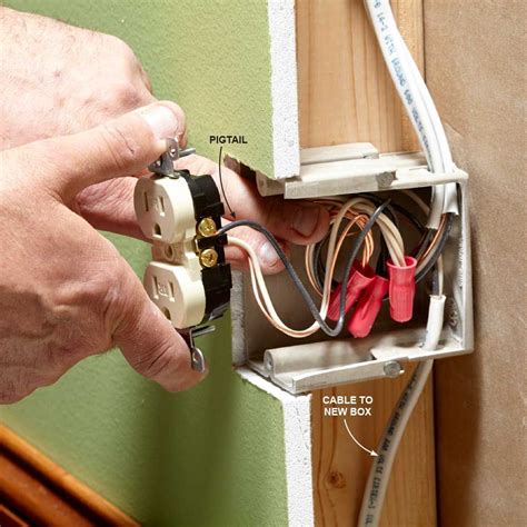 how do you wire an outlet from a junction box|installing outlet in existing wall.